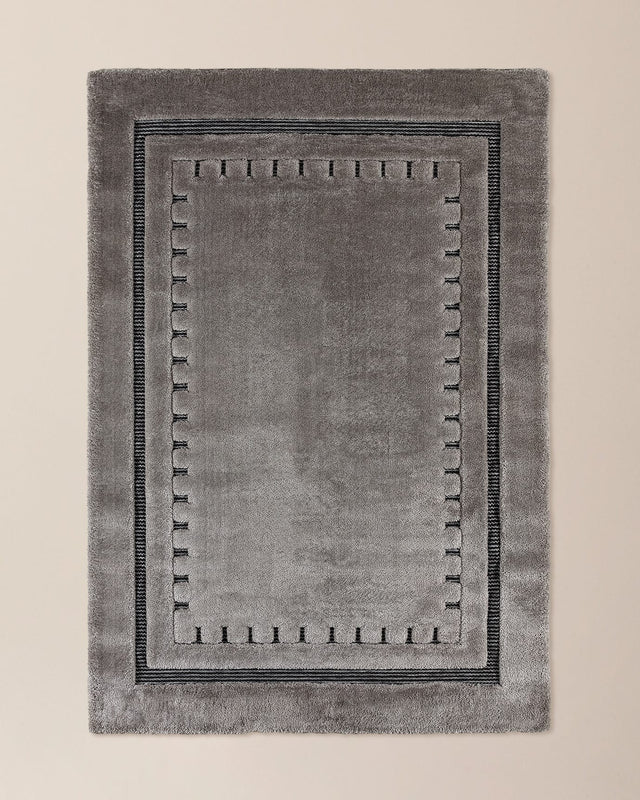 Gray Polyester and Polypropylene Runner Rug - 80x300 cm