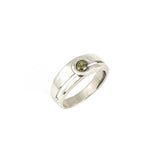 Elegant 925 Sterling Silver Green Gemstone Dual Ring