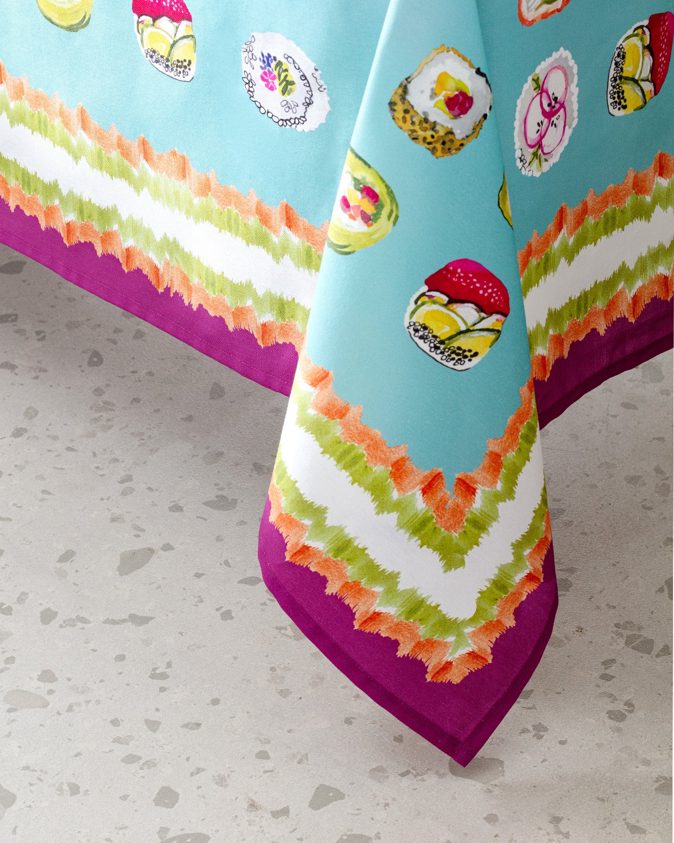 Paulina Colorful Polycotton Tablecloth for Dining & Kitchen Decor