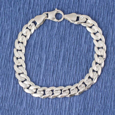 Professional 925 Sterling Silver Patterned Chain Bracelet