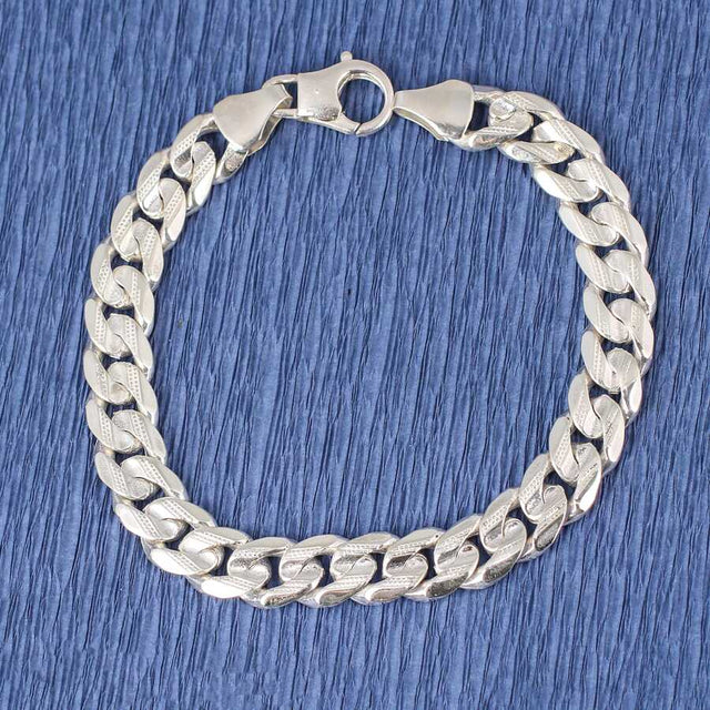 Professional 925 Sterling Silver Patterned Chain Bracelet