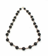 925 Sterling Silver Onyx Gemstone Pendant Necklace - Elegant Design