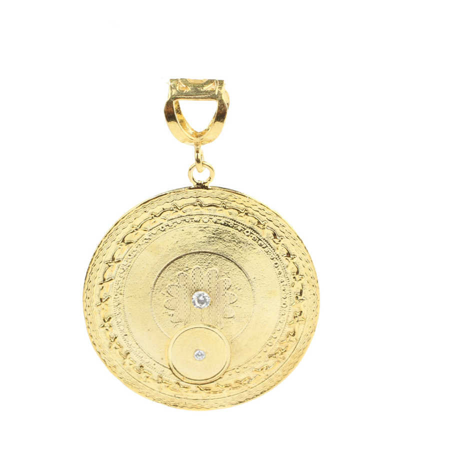 Sterling Silver Zircon Flower Medallion Pendant