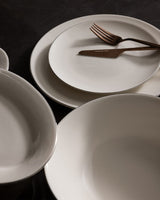 New Bone Porcelain 6-Person Dinnerware Set - White & Silver