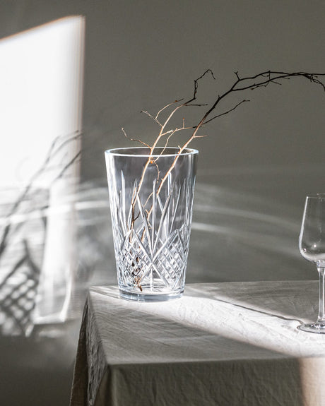 Clear Glass Conical Vase - Modern Minimalist Design
