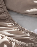 100% Cotton Ranforce King Size Fitted Sheet, Dark Beige