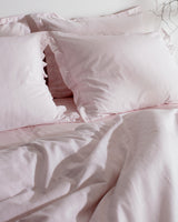 100% Cotton King Size Duvet Cover Set - Ruffled Design