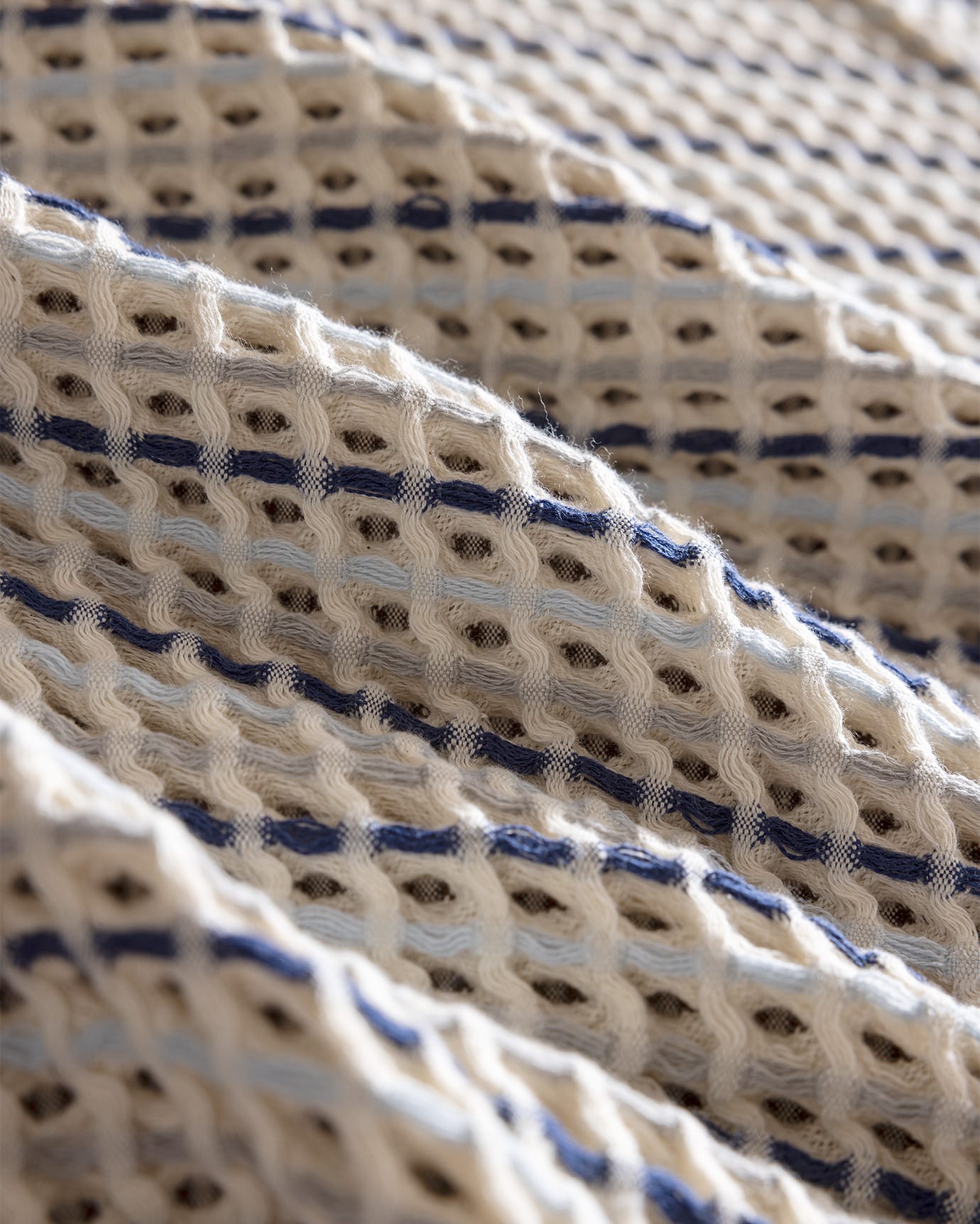 100% Cotton Double Bedspread - Coffee Blue Reversible Design