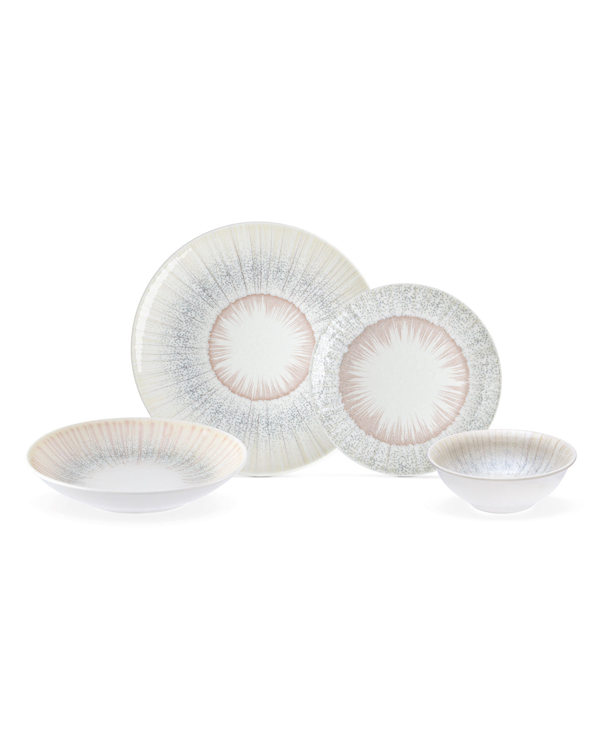 New Bone Porcelain 6-Person Dinner Set - Elegant Lines