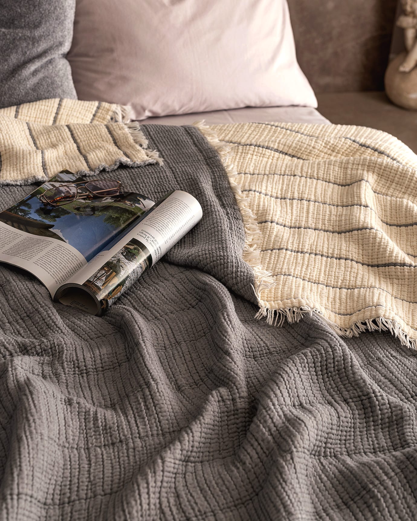 Soft Cotton Twin Bedspread Coverlet - Lightweight Decorative Bedding