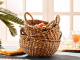 Medium Handwoven Wicker Storage Basket - Decorative Home Organizer