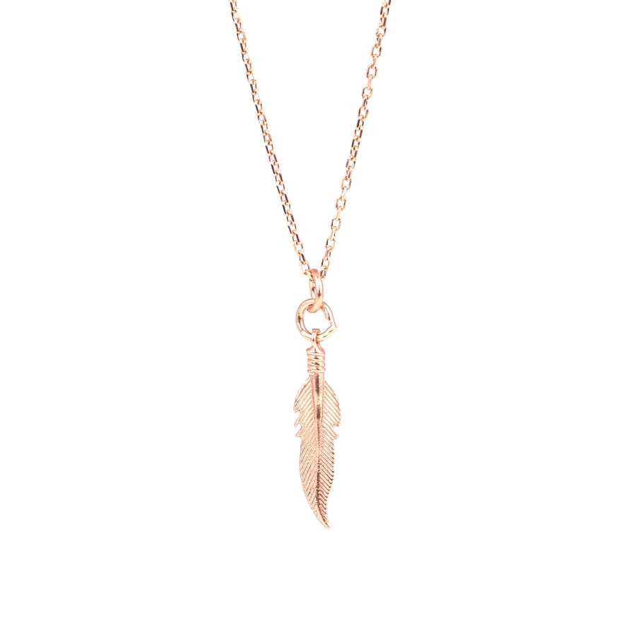Sterling Silver Feather Pendant Necklace - Minimalist Design
