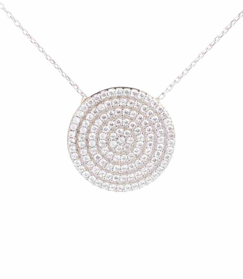 Premium 925 Sterling Silver Large Circle Necklace