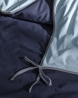 100% Cotton Single Duvet Cover Set - Washed Finish with Tie Details