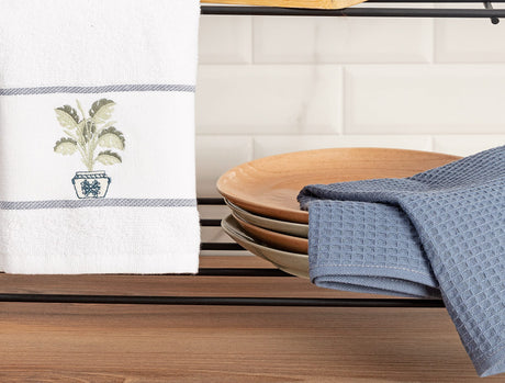 100% Cotton Kitchen Towel Set of 2 - Ultra Absorbent & Soft