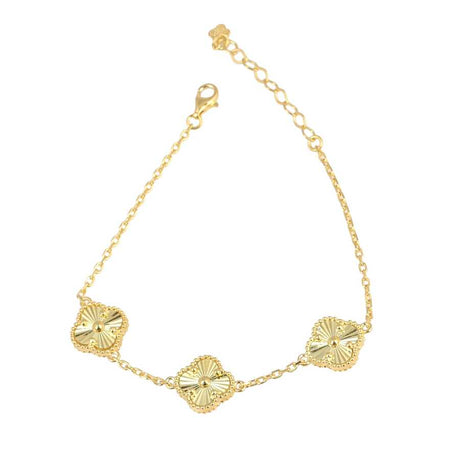 Premium Sterling Silver Mirrored Clover Bracelet
