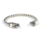 925 Sterling Silver Men's Bracelet - Elephant Head Twisted Cable Design
