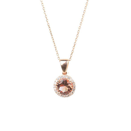 925 Sterling Silver Zultanite & White Zircon Round Halo Necklace