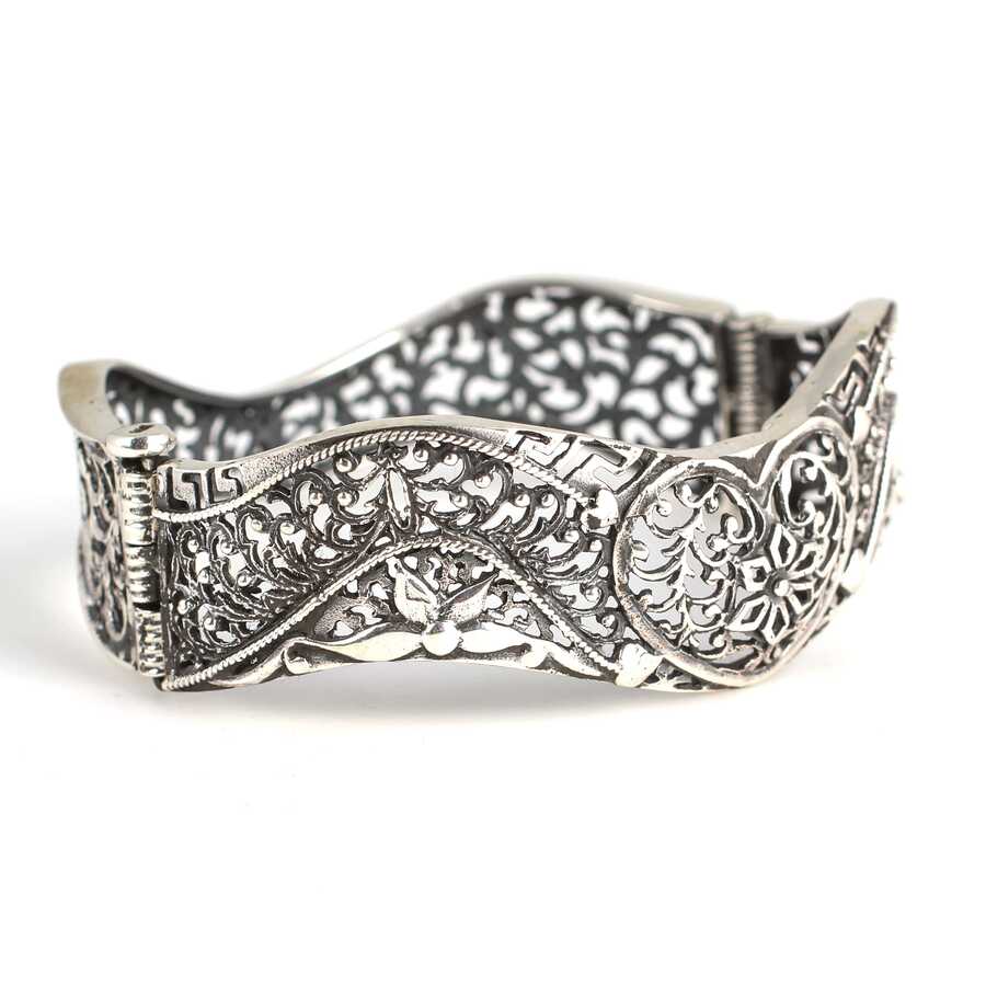 Pulsera ovalada de corazón de plata esterlina 925 premium