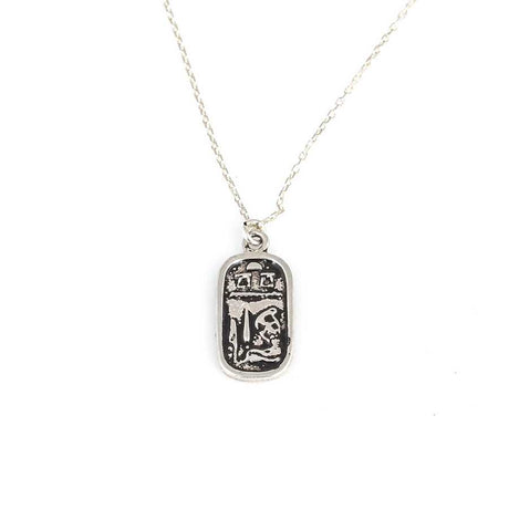 925 Sterling Silver Necklace - Intricate Egyptian Hieroglyph Pendant