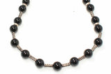 925 Sterling Silver Onyx Gemstone Pendant Necklace - Elegant Design