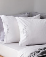 2-Pack Recycled Cotton Pillowcases - White & Gray
