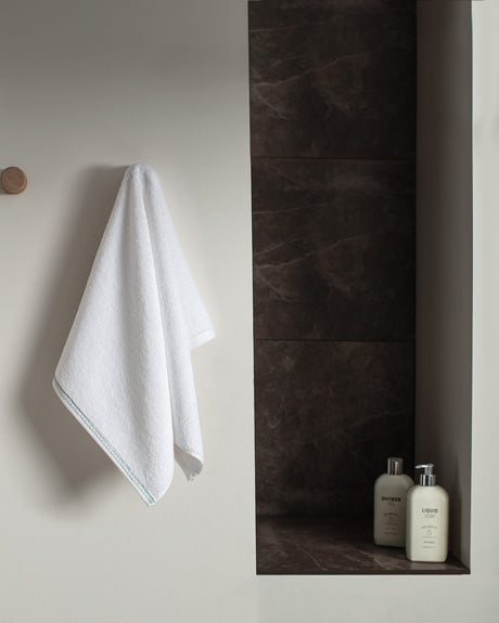 Premium 100% Cotton Face Towel - White & Mint Green
