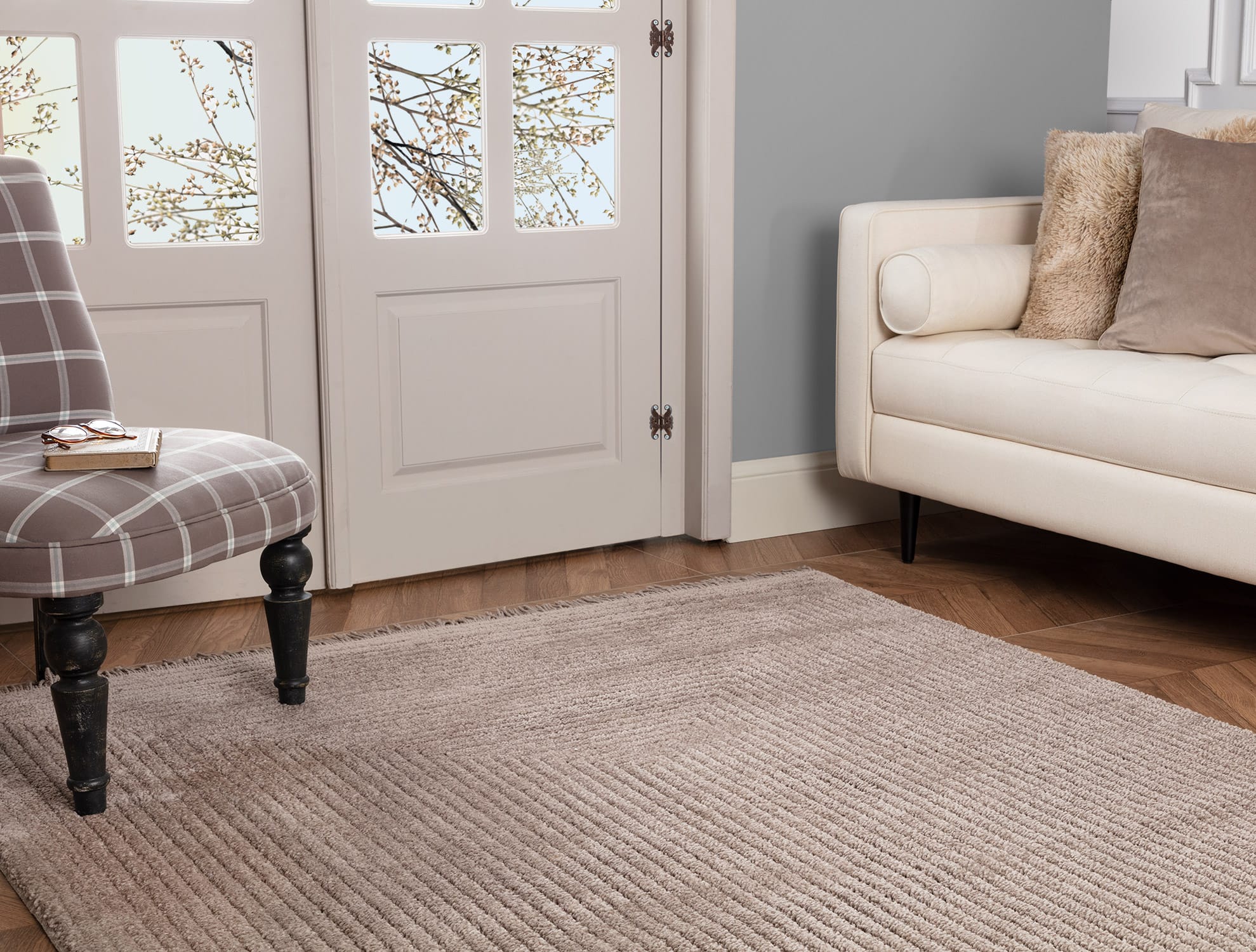 Mink Fringed Area Rug - Soft & Stylish Floor Decor