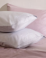 100% Cotton Pillowcase Set - 2 Pack - Grey and White