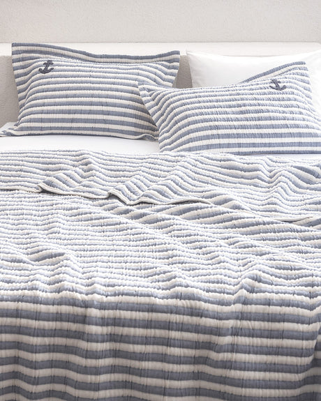 Quinquis Indigo Cotton Bedspread - Full/Queen Size