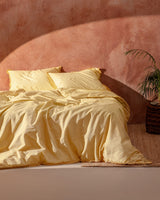 Twin Tasseled Duvet Cover Set - Yellow Bedding Collection