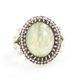 Bague Homme Ovale en Argent Sterling avec Préhnite - Pièce Audacieuse
