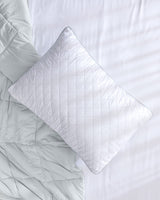 Climate Control Pillow - Temperature Regulating Bed Pillow for All Seasons - White/Light Grey