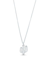 Collar pequeño de cactus en plata de ley - Encanto delicado