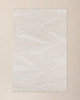 Polyester Loop Pile Area Rug - Soft Textured & Fringed Design