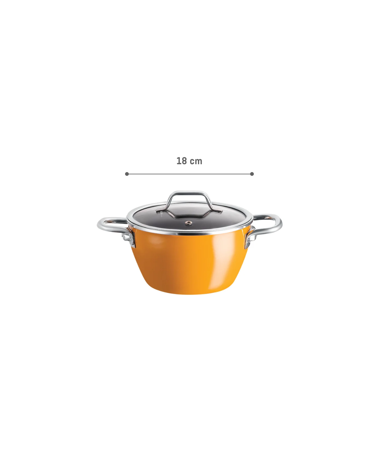 18 cm Titanium Enamel Deep Cooking Pot, Mustard