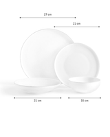 New Bone China 6-Person Dinner Set - Mirage White & Silver Design