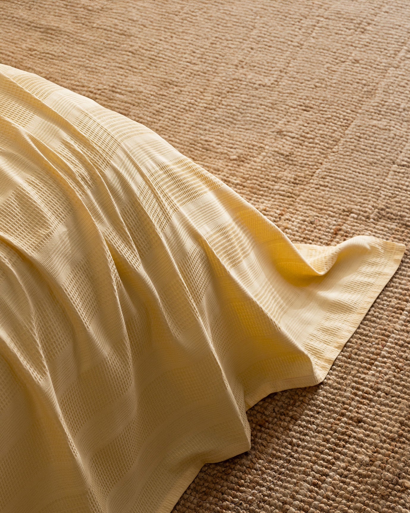 Mathilda Twin Size 100% Cotton Pique Bedding Set - Yellow
