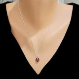 Premium 925 Sterling Silver Infinity Ruby Drop Necklace