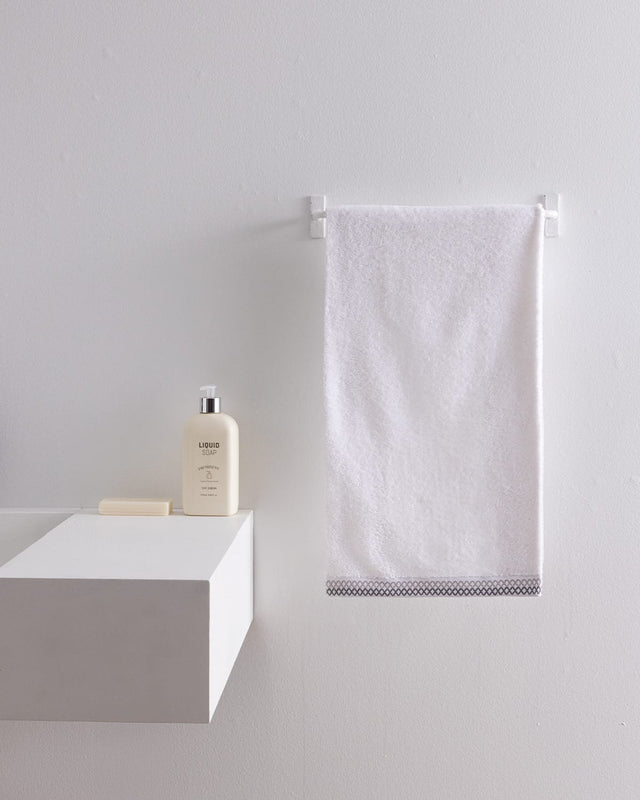 Soft Absorbent Cotton Face Towel - White & Gray