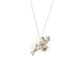925 Sterling Silver - Graceful Running Deer Pendant Necklace