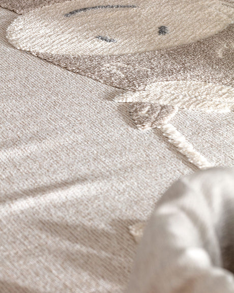 Polypropylene Area Rug - Beige with Fringed Edges