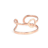 925 Sterling Silver Round Ring - Rose Plated & Adjustable
