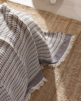 100% Cotton Double Bedspread - Coffee Blue Reversible Design