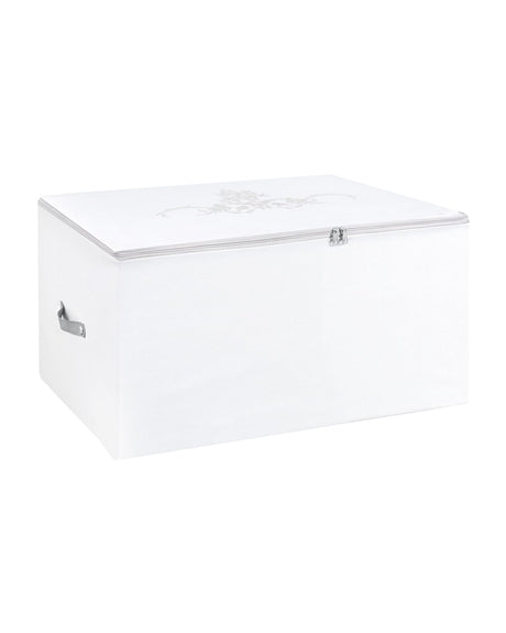 Floral Pattern Storage Bag Organizer - White Grey - Large Capacity Home Storage