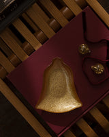 Elegant Glass Decorative Plate - Grelot Gold Finish