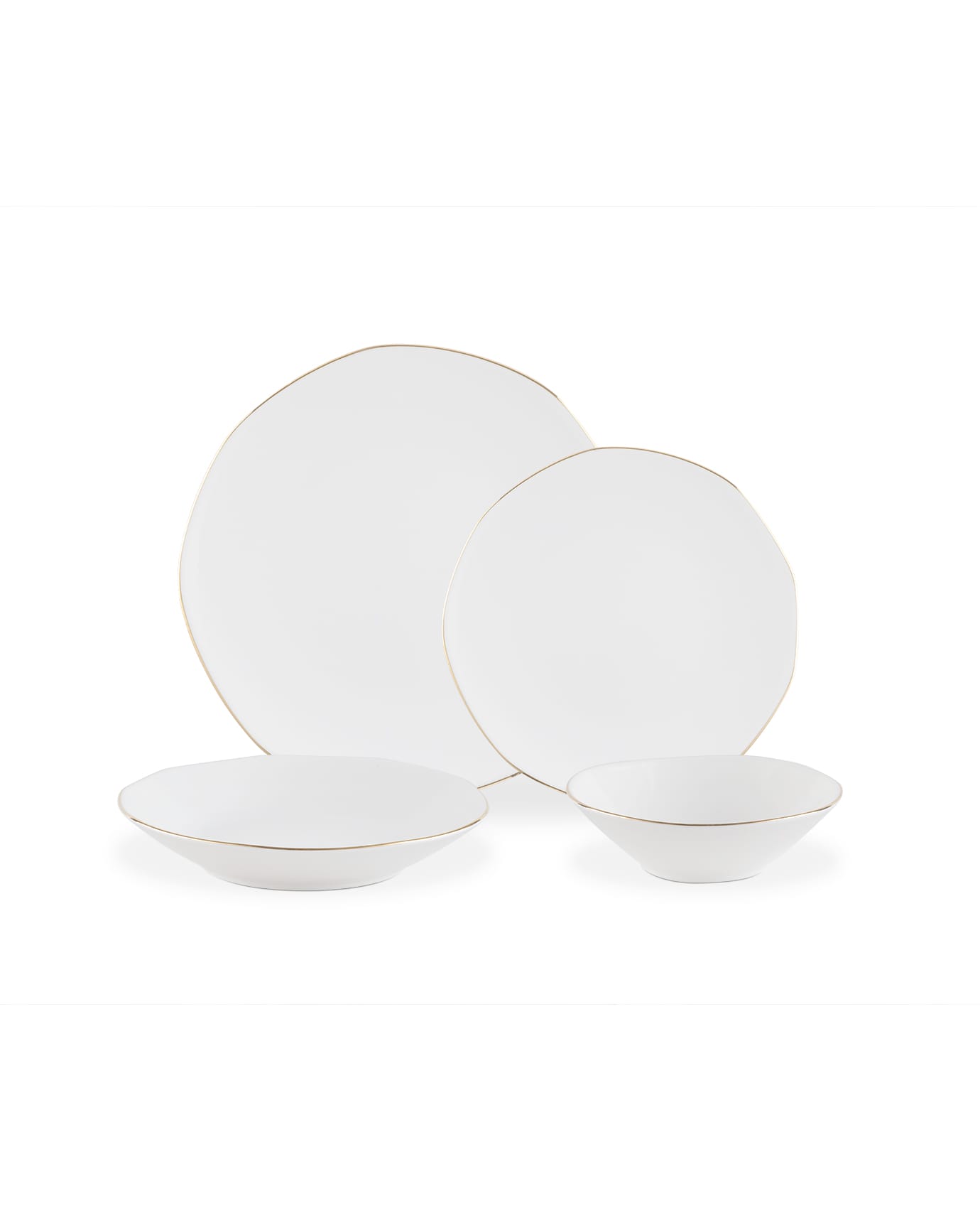 Nyt Bone China Middagsæt til 6 personer - Elegant Metallic Kant