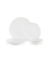 Nyt Bone China Middagsæt til 6 personer - Elegant Metallic Kant
