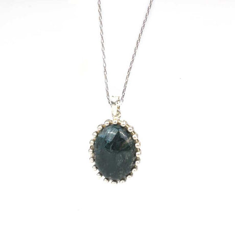 Premium 925 Sterling Silver Oval Jade Necklace