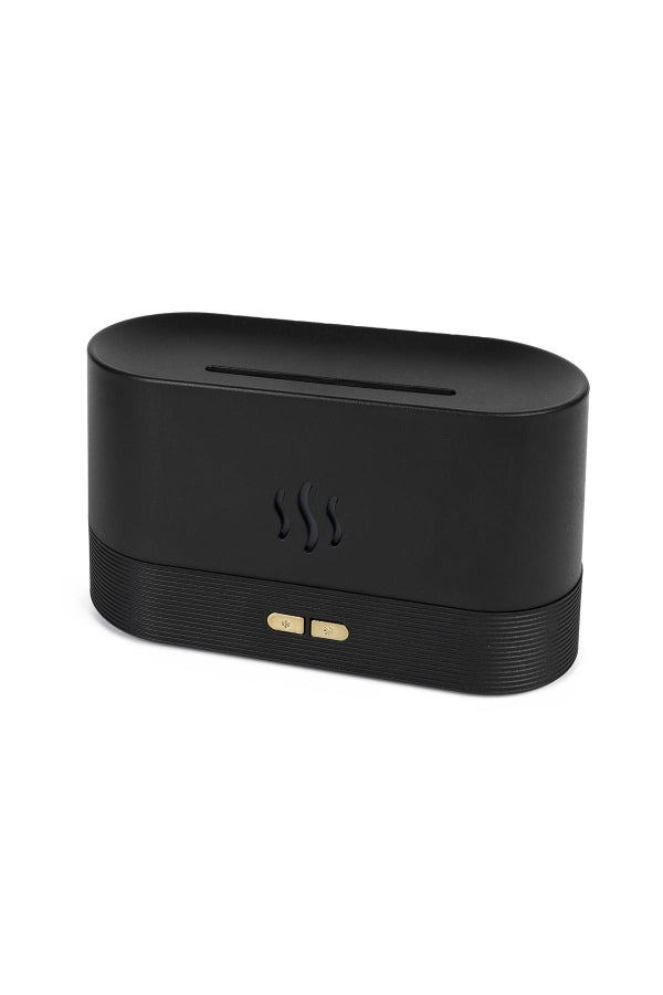Realistic Flame Effect Essential Oil Diffuser - Black